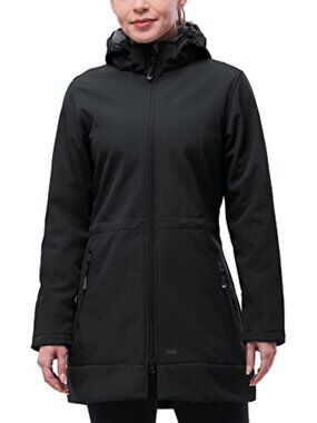 🆕 Women's Waterproof Softshell Long Rain Jacket with Hood Fleece Lined